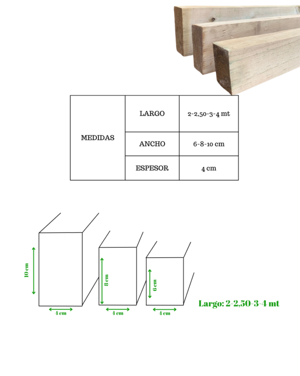 Larguero 6x4 x 300